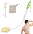 Long-curved Body Shower Brush with Microfiber