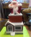 Santa in and out chimney with music(house with LED lighting)(batteries not included) 