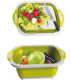 Collapsible washing tub with chopping board